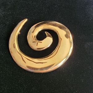 Goldtone Spiral Brooch